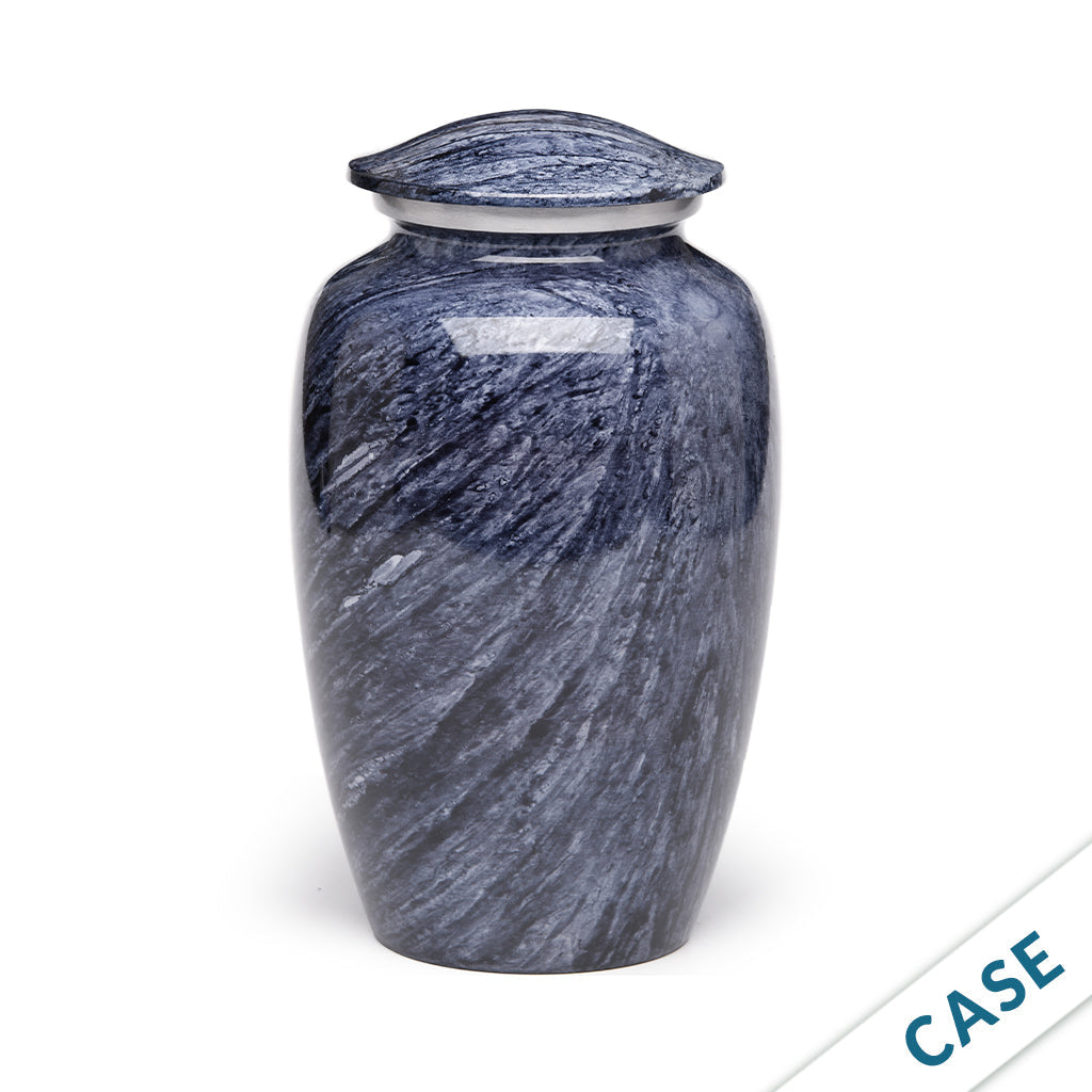 ADULT -Classic Alloy Urn - Hand-painted Stone-look - Case of 4 Blue-Gray