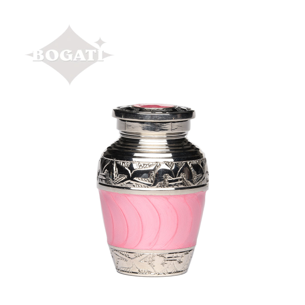 KEEPSAKE Nickel Plated Brass Urn -1528- Fleur-de-Lis