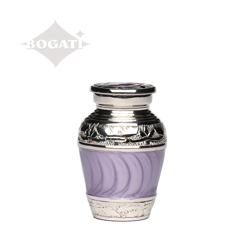 KEEPSAKE Nickel Plated Brass Urn -1528- Fleur-de-Lis