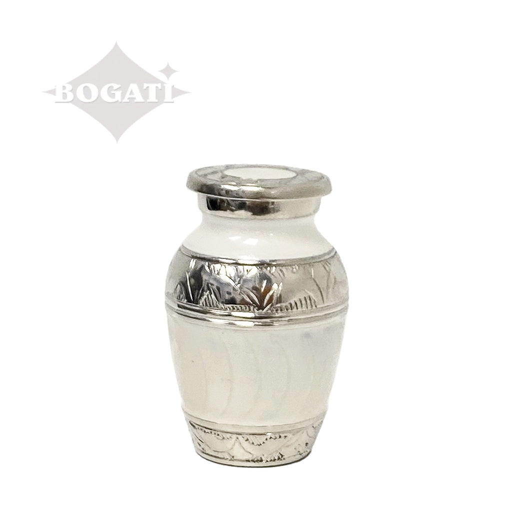KEEPSAKE Nickel Plated Brass Urn -1528- Fleur-de-Lis