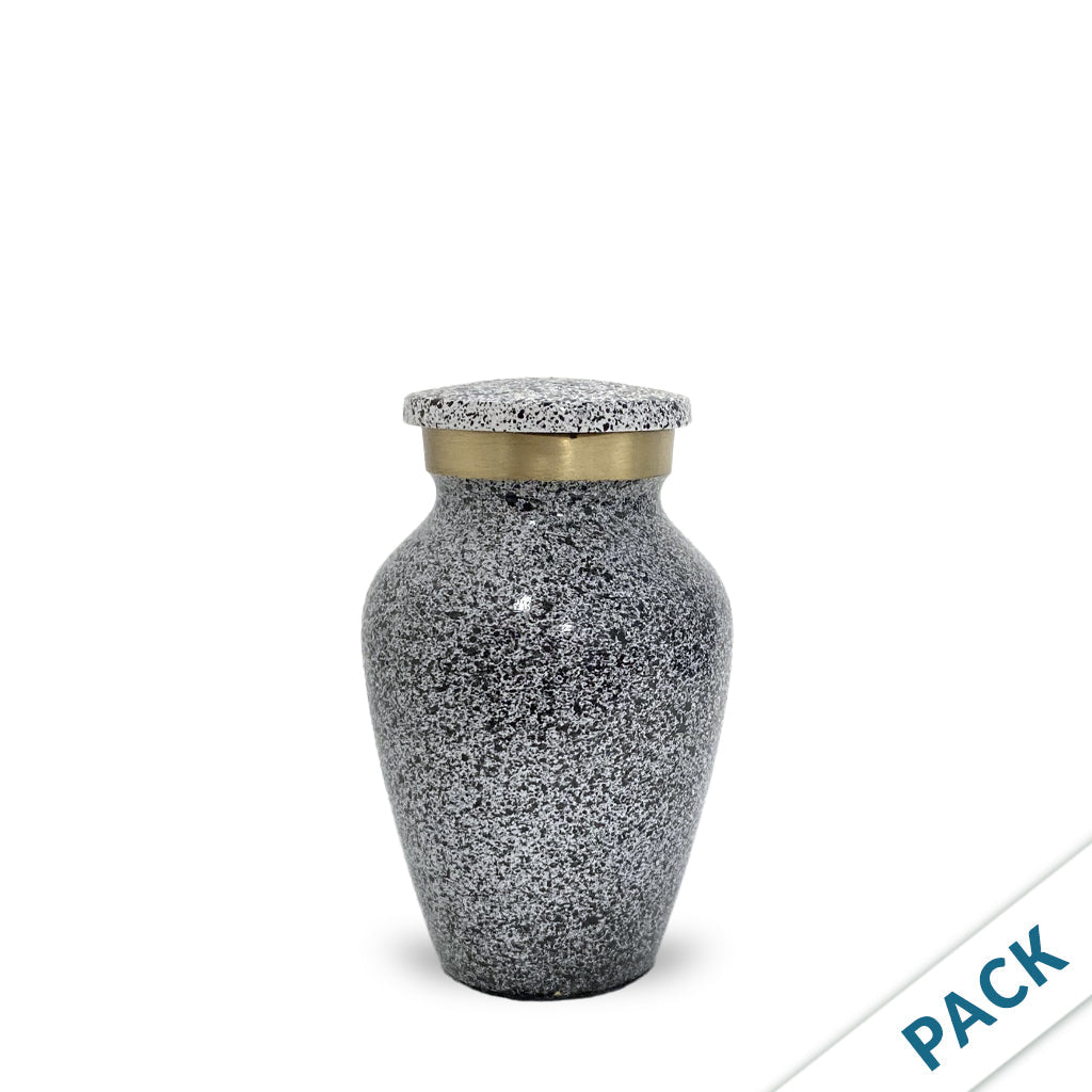 KEEPSAKE Brass urn -1541- Speckled Finish - Pack of 10 White and Black