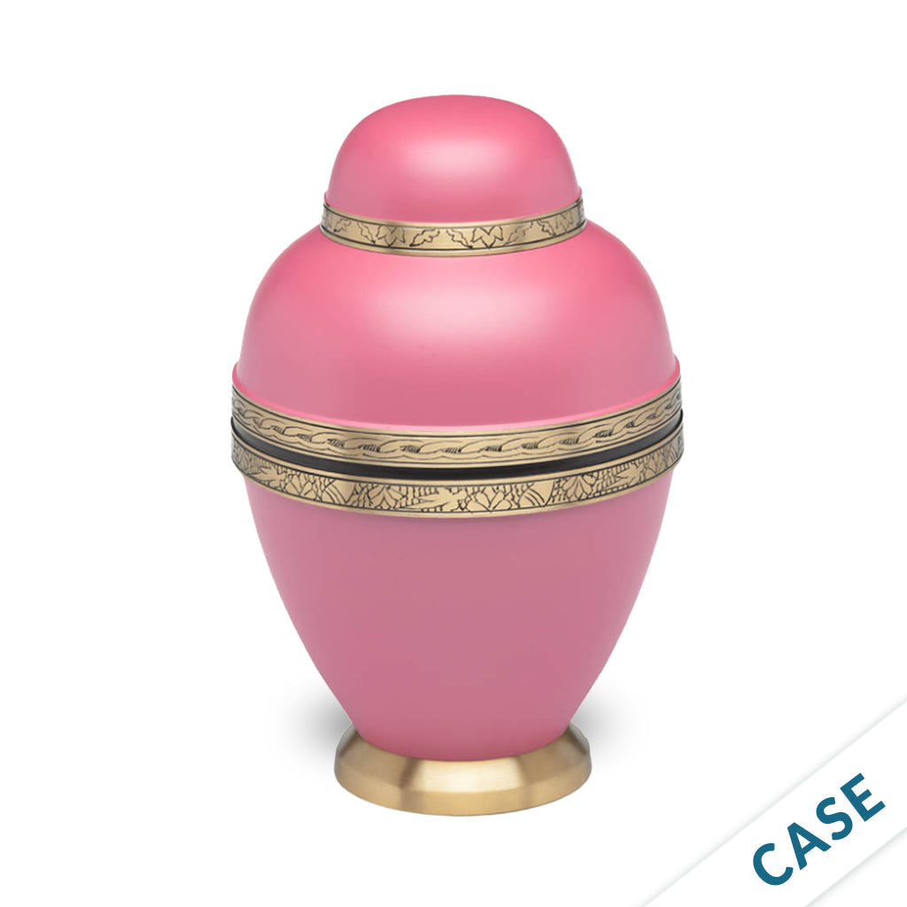 CLEARANCE ~ADULT Brass Urn -1962- Dome Top - Case of 6 Pink Sunset