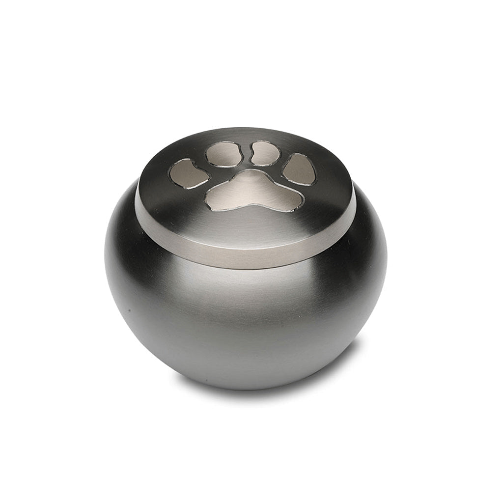 IMPERFECT SELECTION - LARGE Brass "Journey" Pet Urn -2010- Single Paw Print - Slate finish