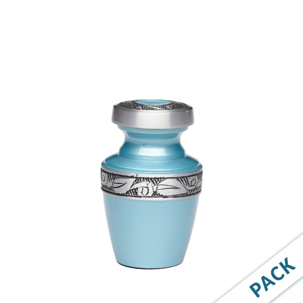 KEEPSAKE - Alloy Urn -2116- Grecian with Bogati Jasmine Border - Pack of 10 Blue