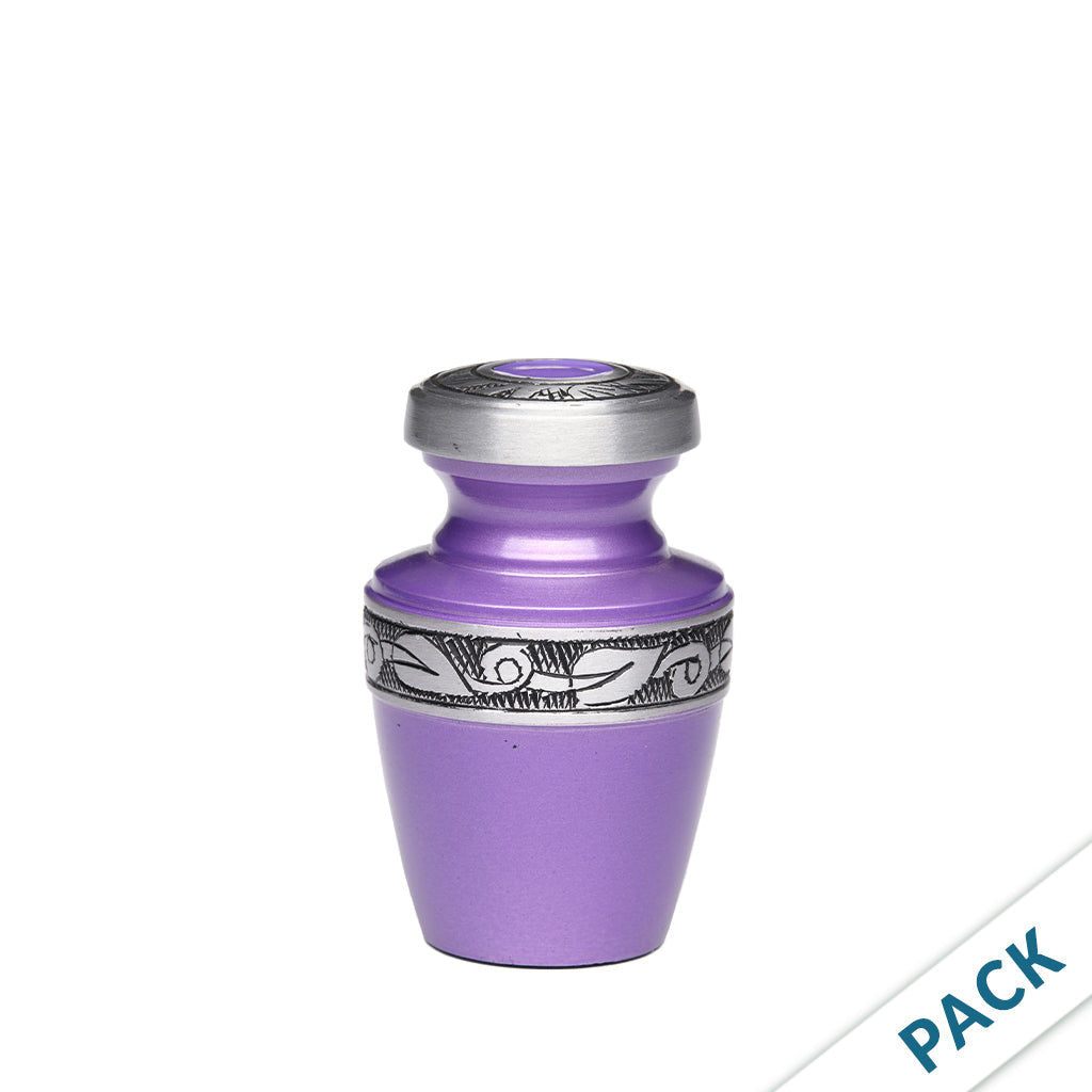 KEEPSAKE - Alloy Urn -2116- Grecian with Bogati Jasmine Border - Pack of 10 Purple