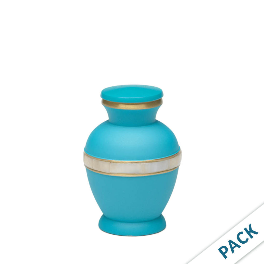 KEEPSAKE Brass urn -5000-2 - Matte Mother of Pearl - Pack of 10 Turquoise