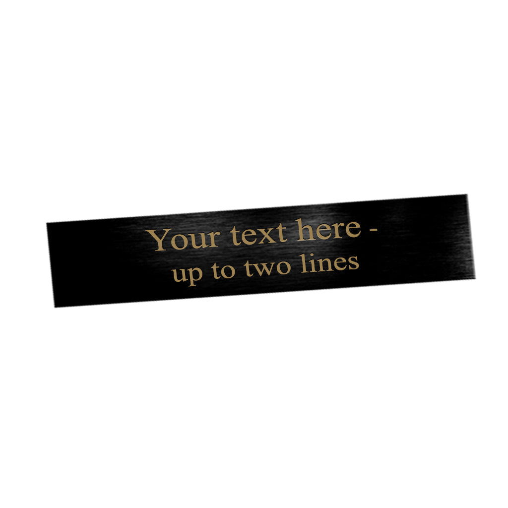 Engraved Brass Plate ~ Size 4"X 3/4" Black plate - Brass text
