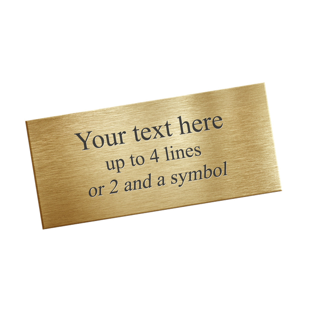 Engraved Brass Plate ~ Size 4"x 2" Brass plate - Black text
