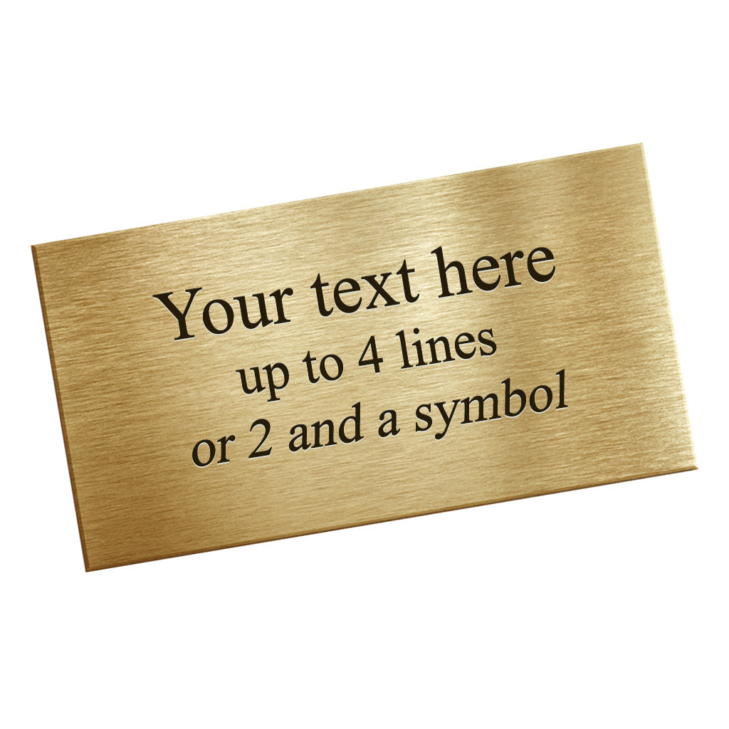 Engraved Brass Plate ~Size 5"x 2.25" Brass plate - Black text