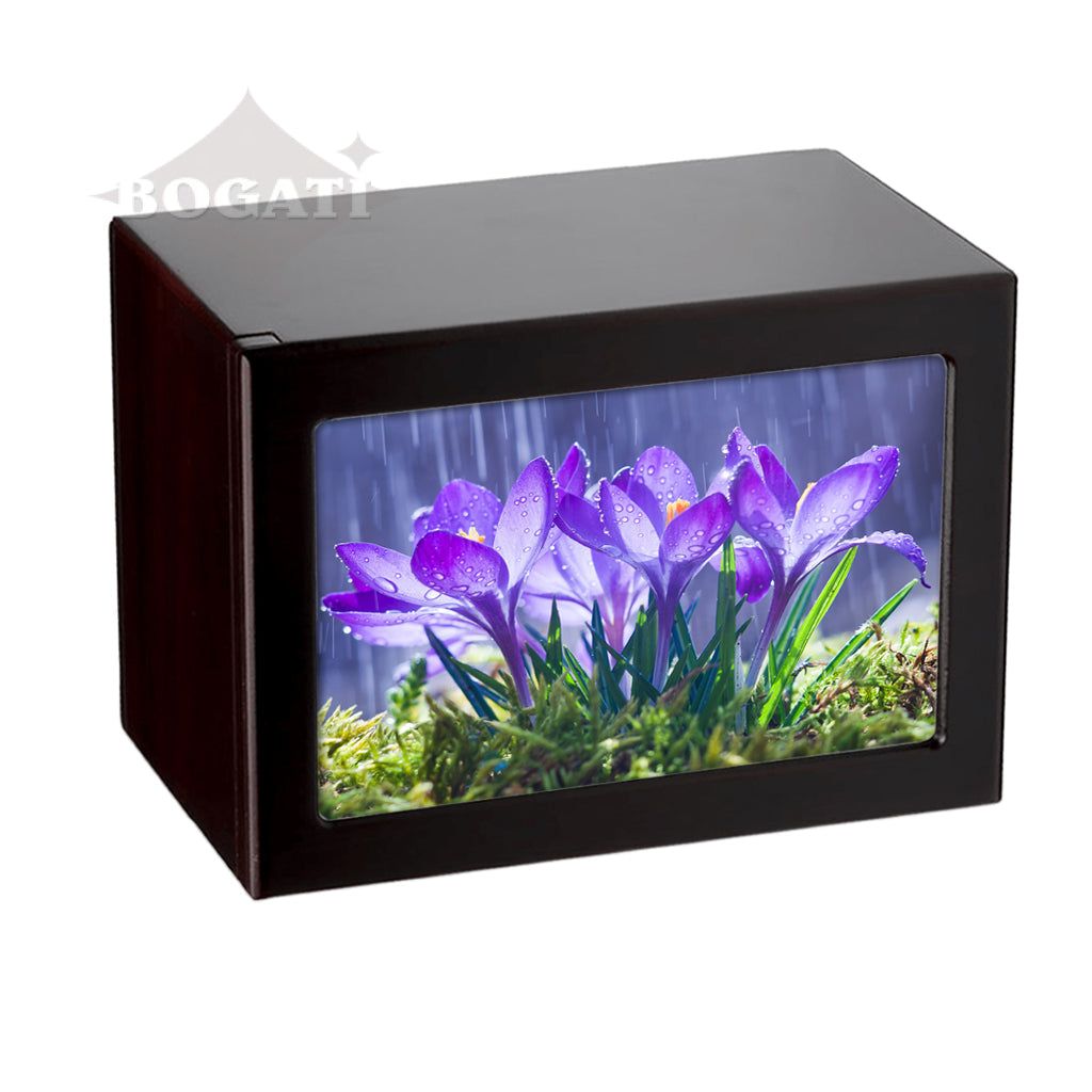 EXTRA LARGE Photo Frame urn PY06 - Purple Flowers
