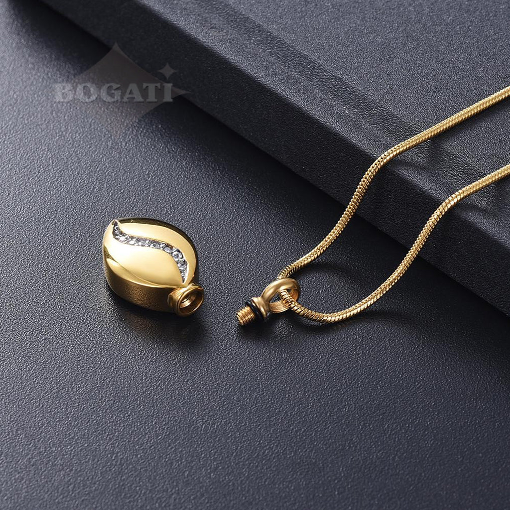 CLEARANCE - J-8470 - Undulating Crystals Teardrop - Pendant with Chain Clearance