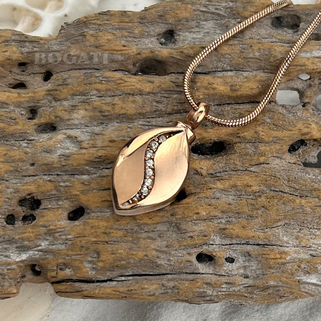 CLEARANCE - J-8470 - Undulating Crystals Teardrop - Pendant with Chain Clearance