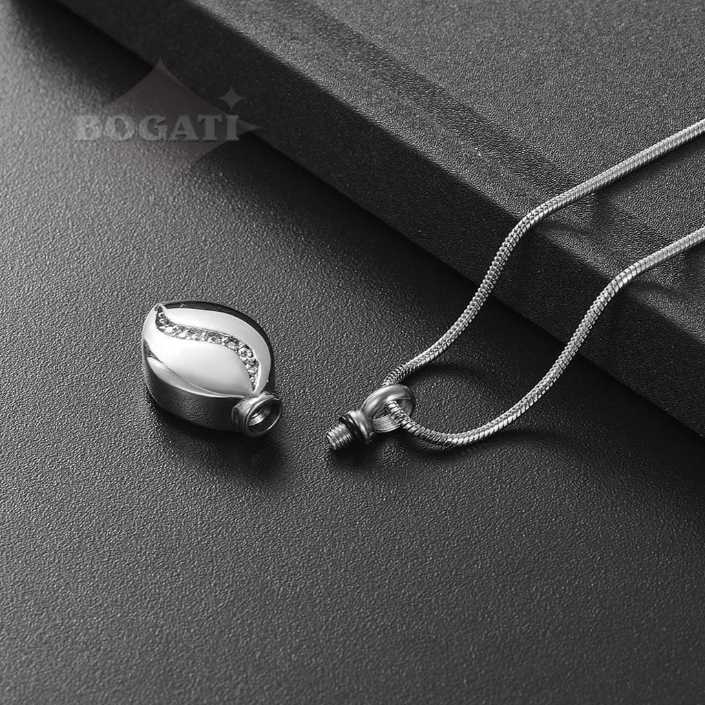 CLEARANCE - J-8470 - Undulating Crystals Teardrop - Pendant with Chain Clearance