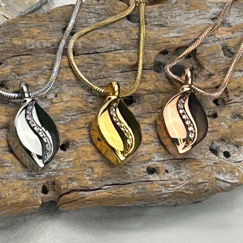 CLEARANCE - J-8470 - Undulating Crystals Teardrop - Pendant with Chain Clearance