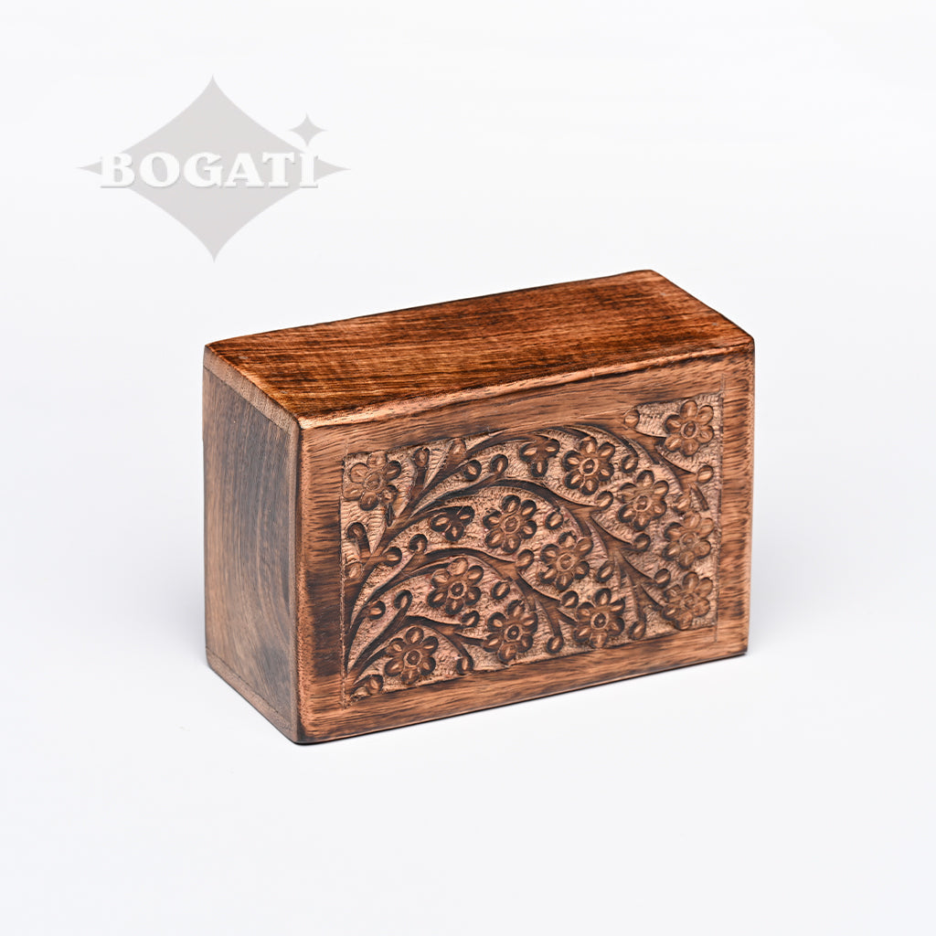 SMALL Mango wood Urn -2820 - Tree of Life - Case of 36