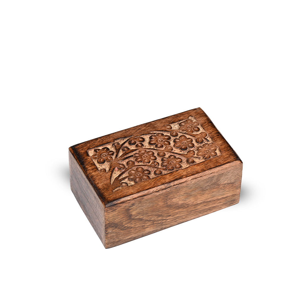 EXTRA SMALL Mango wood Urn -2820 - Tree of Life