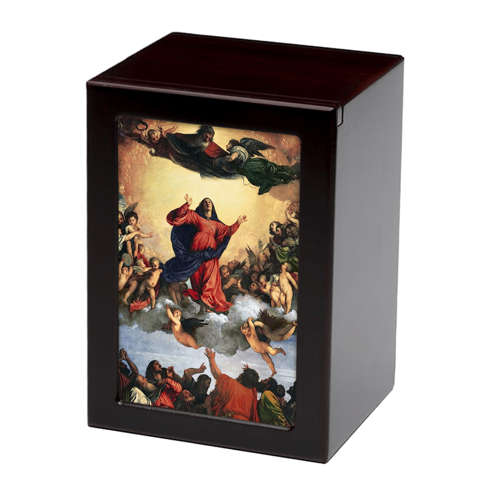 EXTRA LARGE Photo Urn - PY06 - Titian's Assumption of the Virgin Dark Cherry