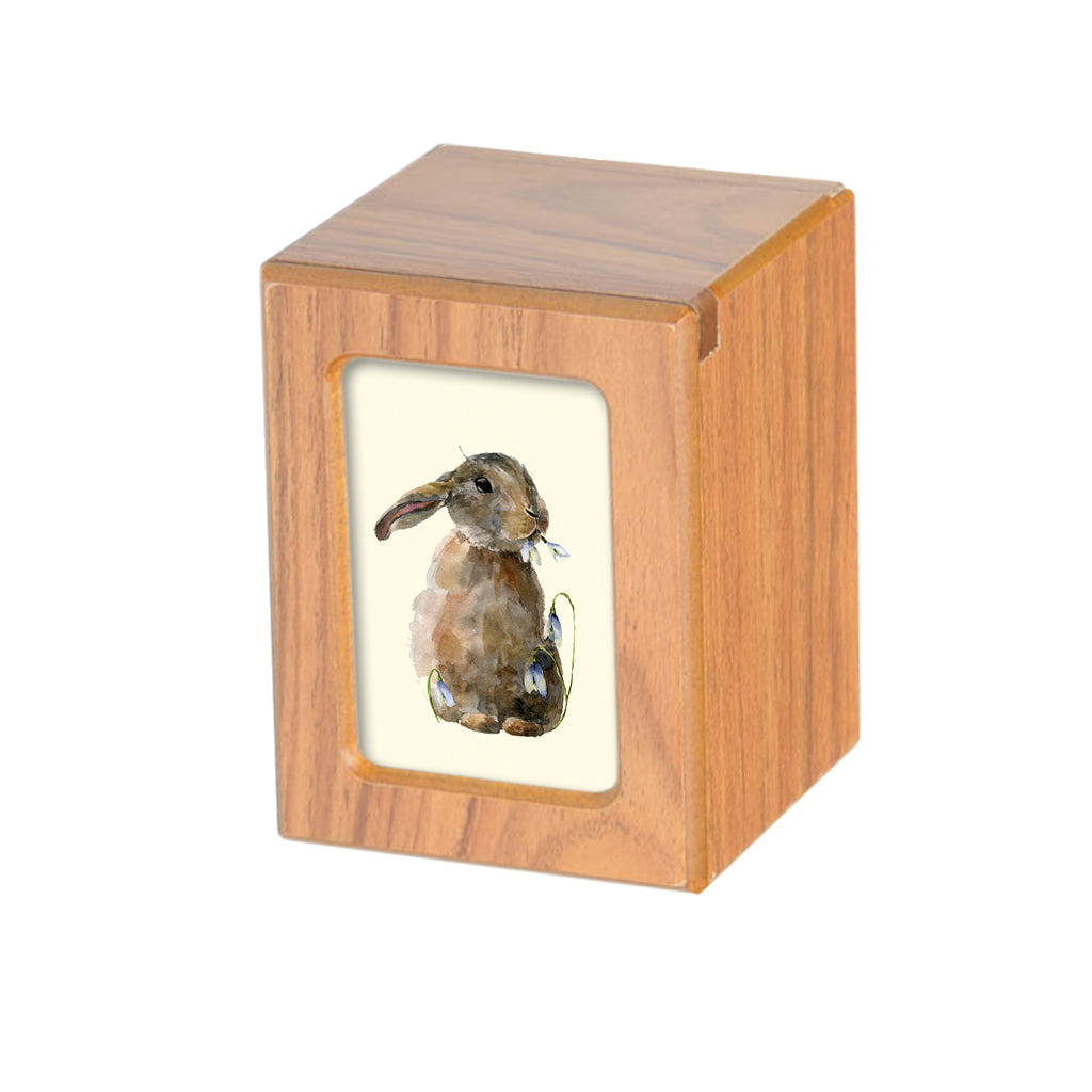 SMALL PY06 Photo Frame Urn - Watercolor Brown Rabbit Brown