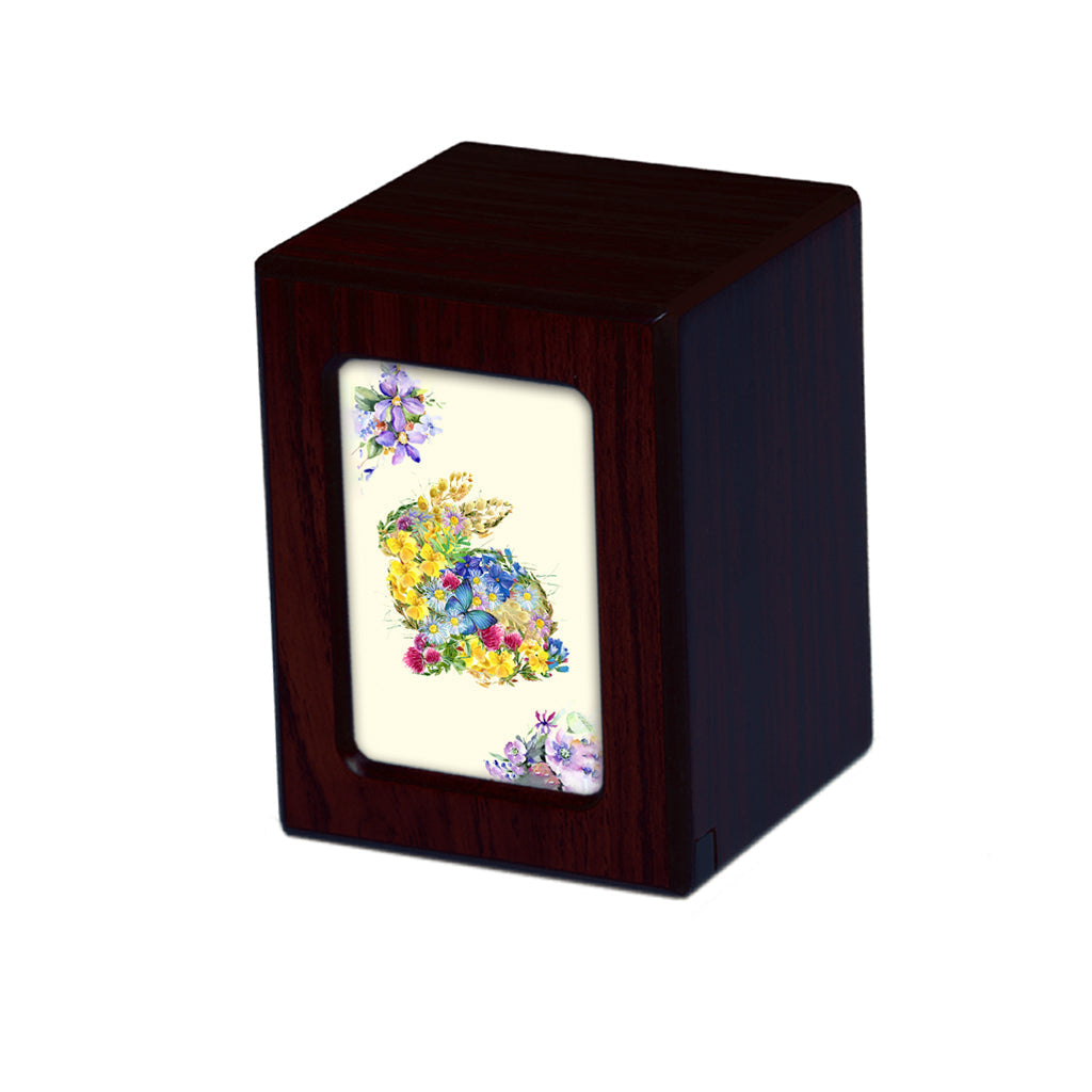 SMALL PY06 Photo frame Urn - Floral Rabbit Dark Cherry