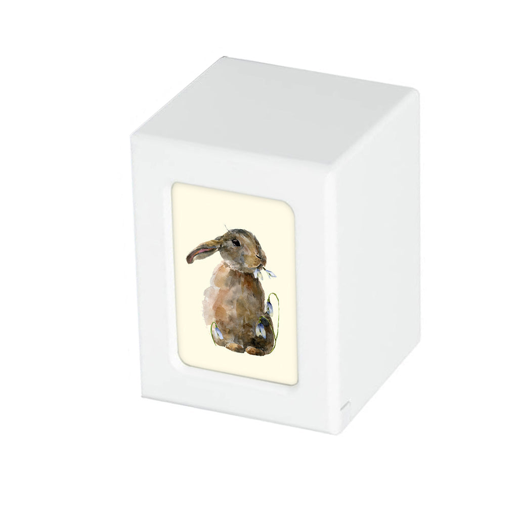 SMALL PY06 Photo Frame Urn - Watercolor Brown Rabbit White