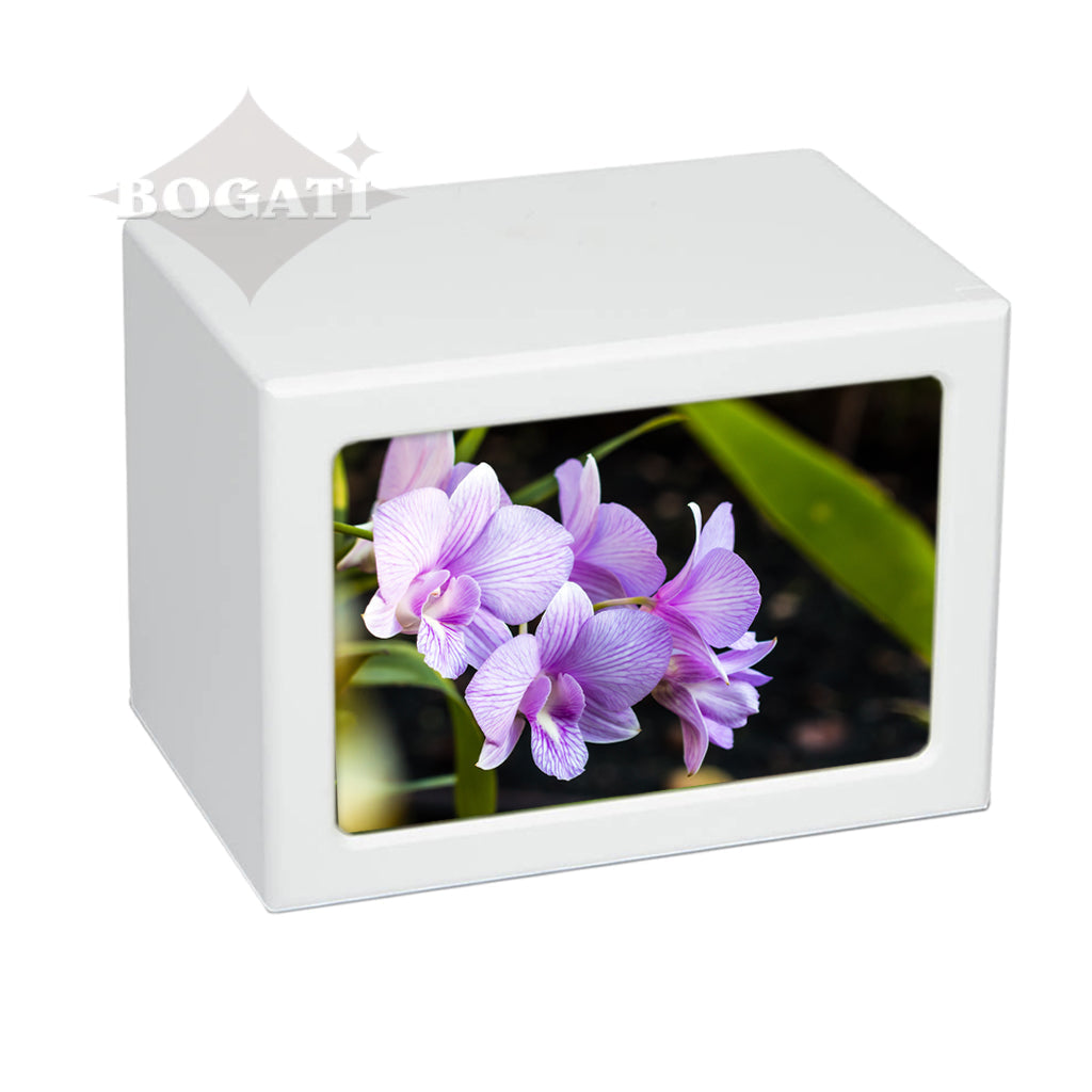 EXTRA LARGE Photo Frame urn PY06 - Purple Flowers