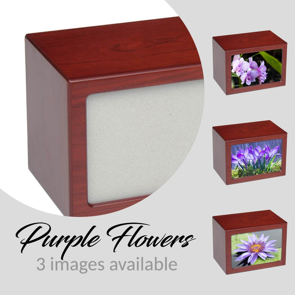 EXTRA LARGE Photo Frame urn PY06 - Purple Flowers Cherry