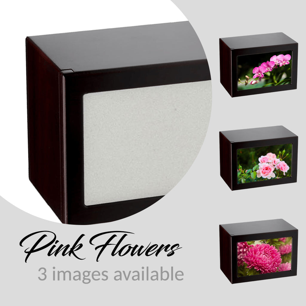 EXTRA LARGE Photo Frame urn PY06 - Pink Flowers Dark Cherry