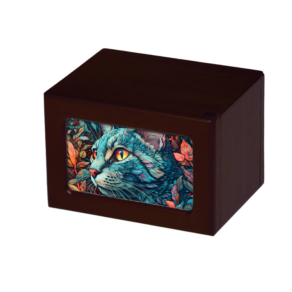 MEDIUM PY06 - Abstract Colorful Cat Dark Cherry