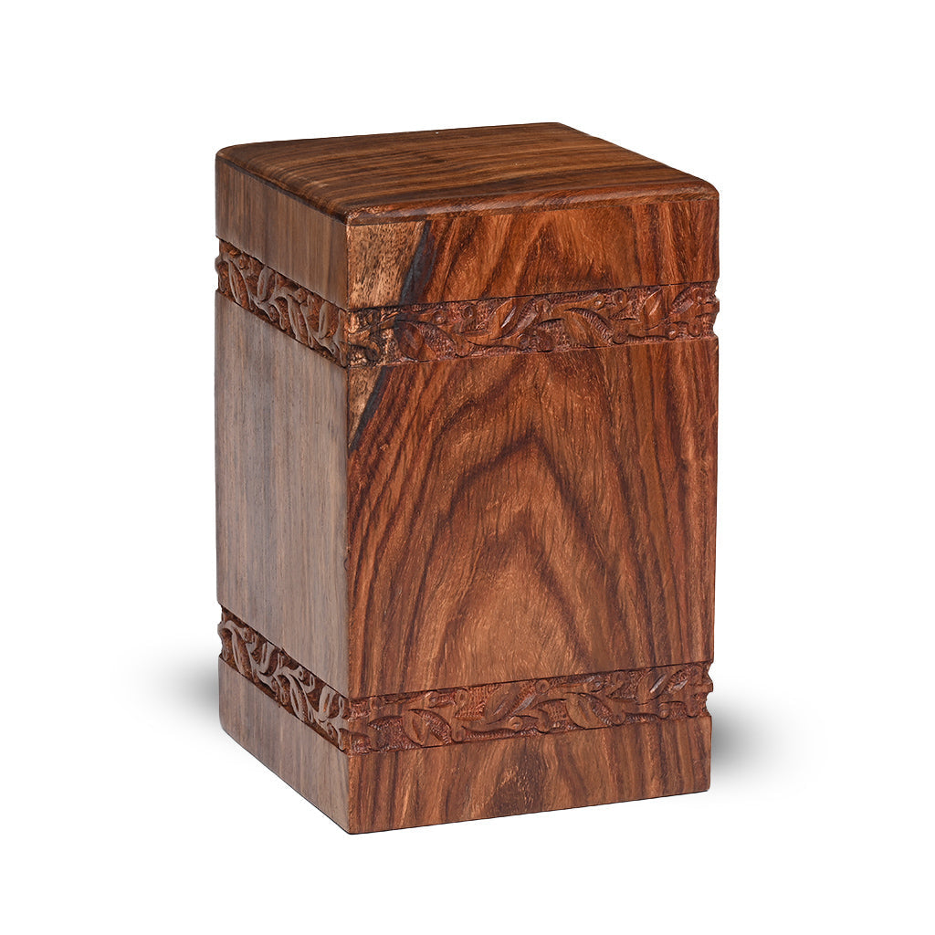 ADULT - Rosewood Tower Urn -2733- Border w/blank panels