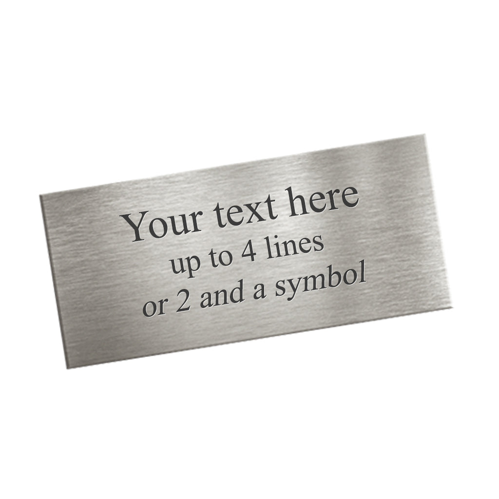 Engraved Brass Plate ~ Size 4"x 2" Silver plate - Black text