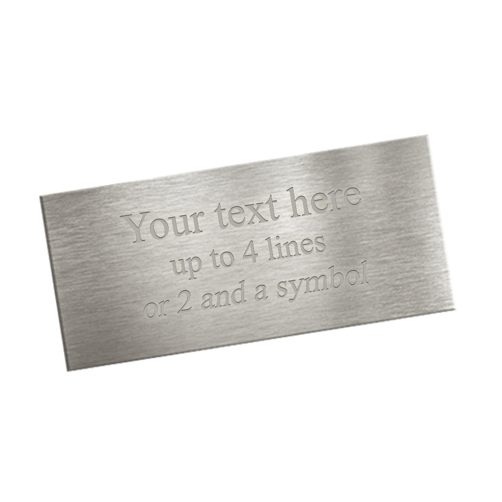 Engraved Brass Plate ~ Size 4"x 2" Silver plate - Silver text