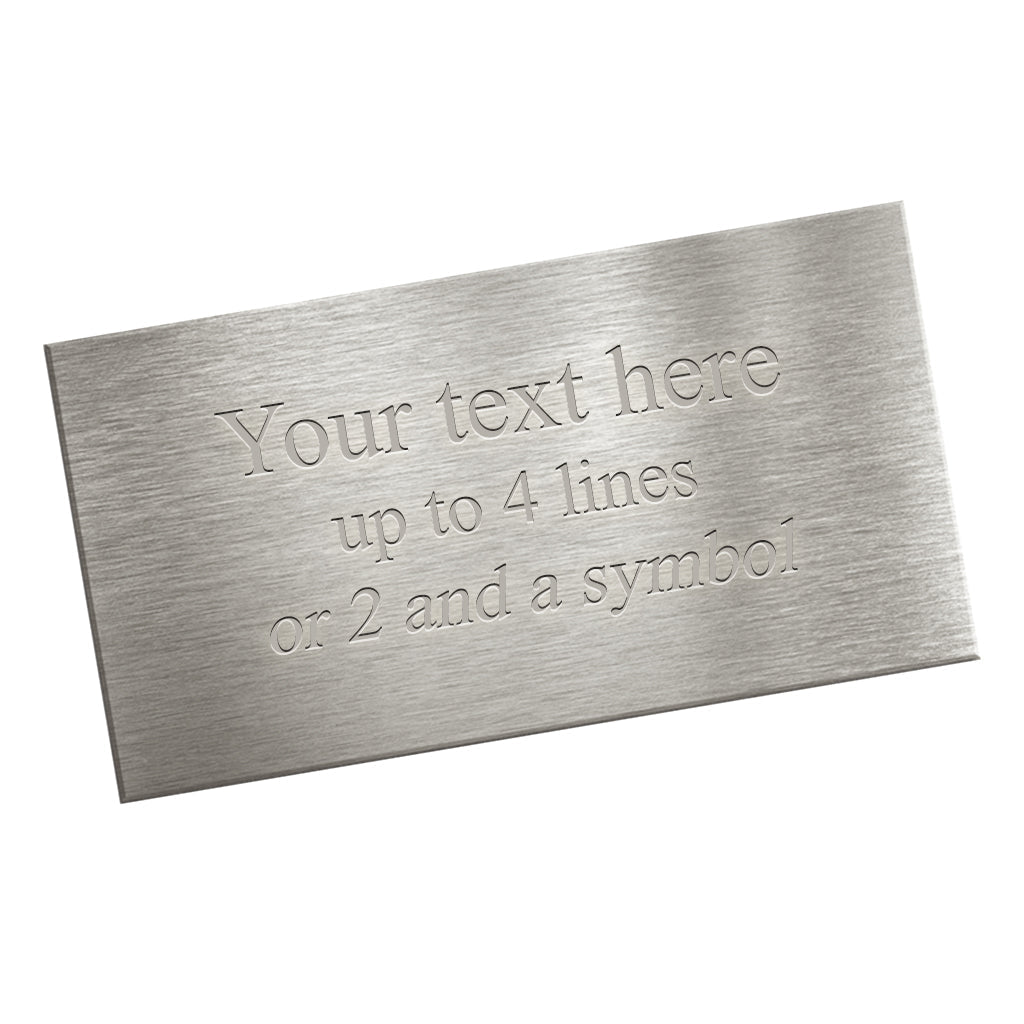 Engraved Brass Plate ~Size 5"x 2.25" Silver plate - Silver text