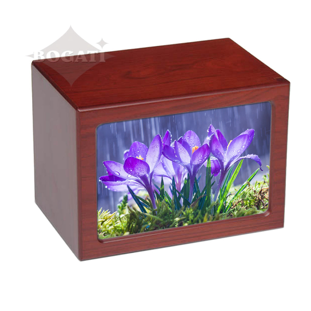 EXTRA LARGE Photo Frame urn PY06 - Purple Flowers