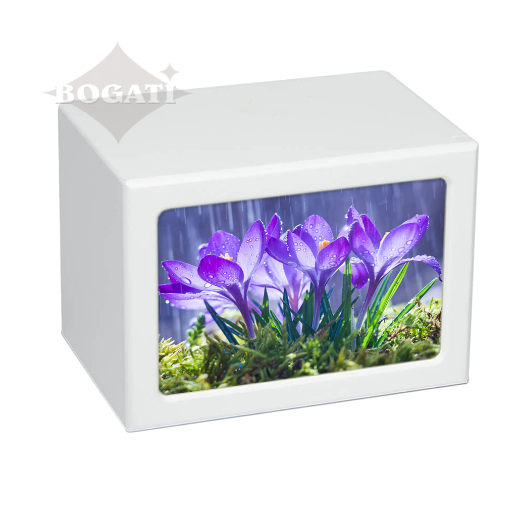 EXTRA LARGE Photo Frame urn PY06 - Purple Flowers