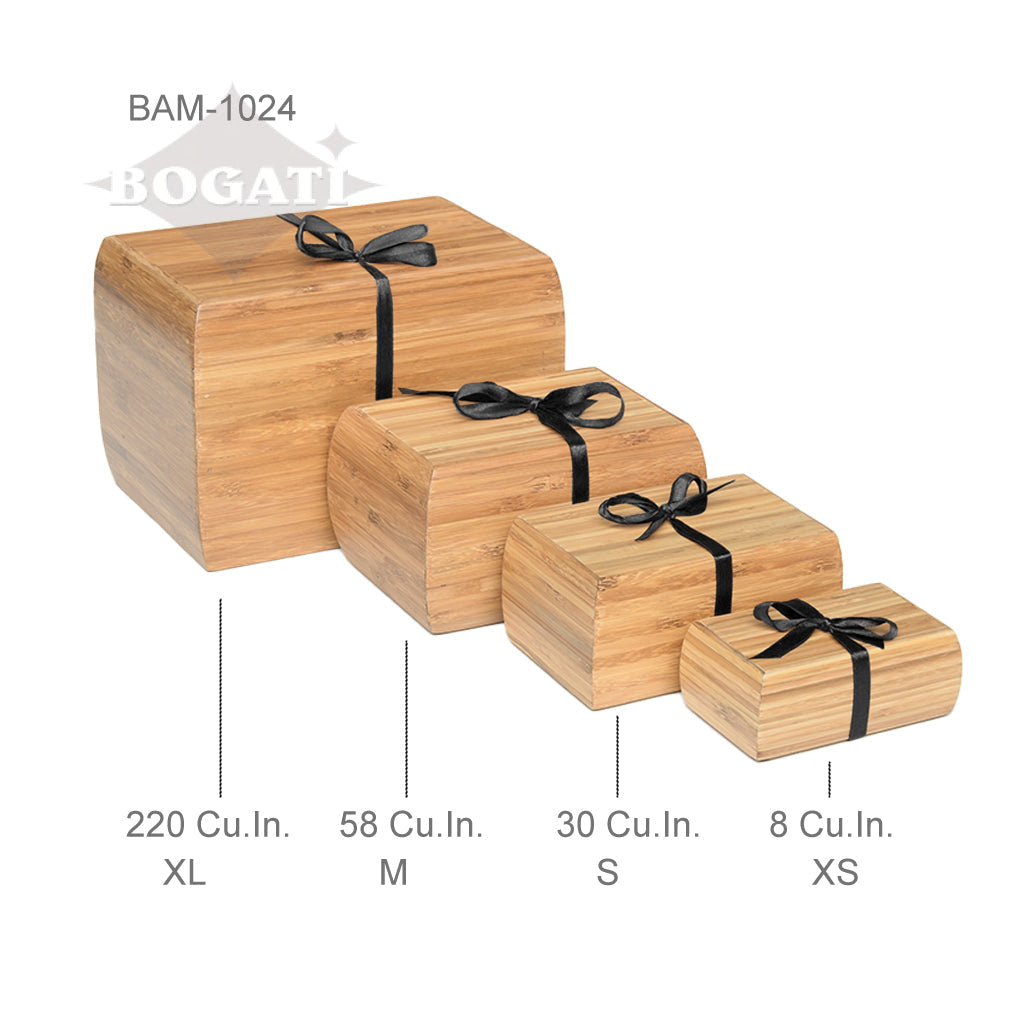 IMPERFECT SELECTION - EXTRA SMALL -Eco-friendly Bamboo Urn - 1024 - Curved edges