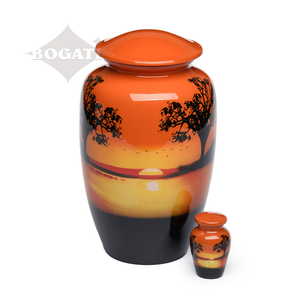 ADULT -Classic Alloy Urn -4010– ORANGE SUNSET
