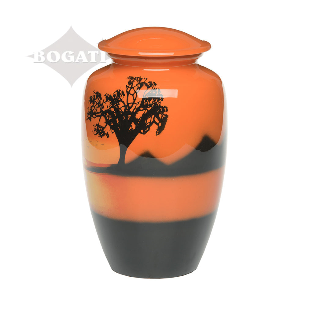 ADULT -Classic Alloy Urn -4010– ORANGE SUNSET