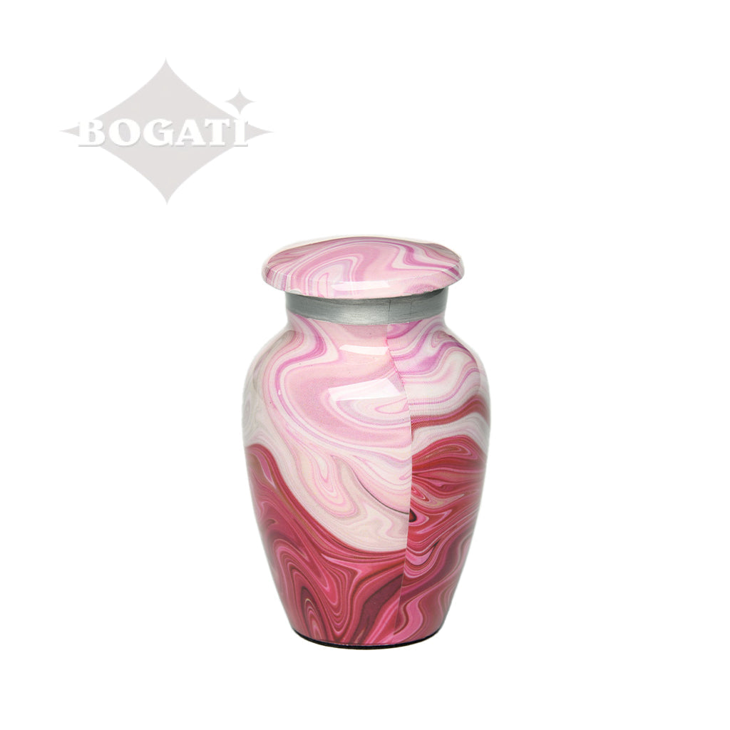 CLEARANCE - KEEPSAKE Classic Alloy Urn -9008- Red and Pink Swirl