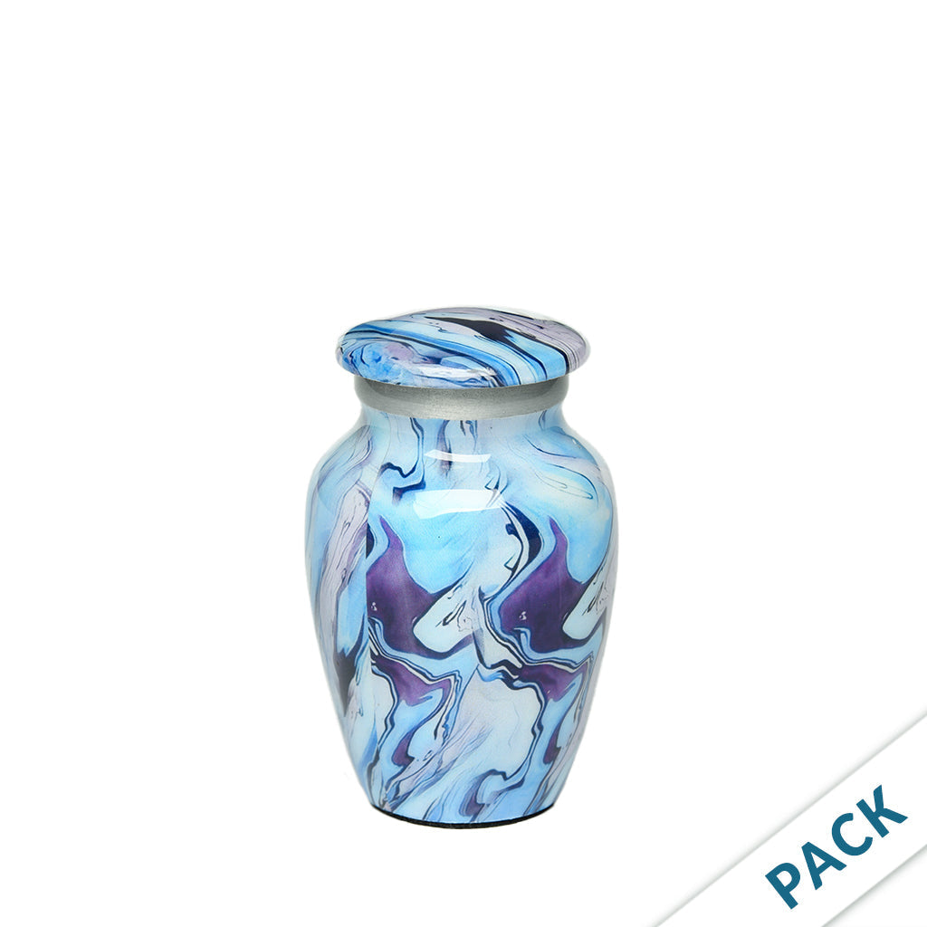 KEEPSAKE Classic Alloy Urn -9010- Blue and Purple Swirl - Pack of 10