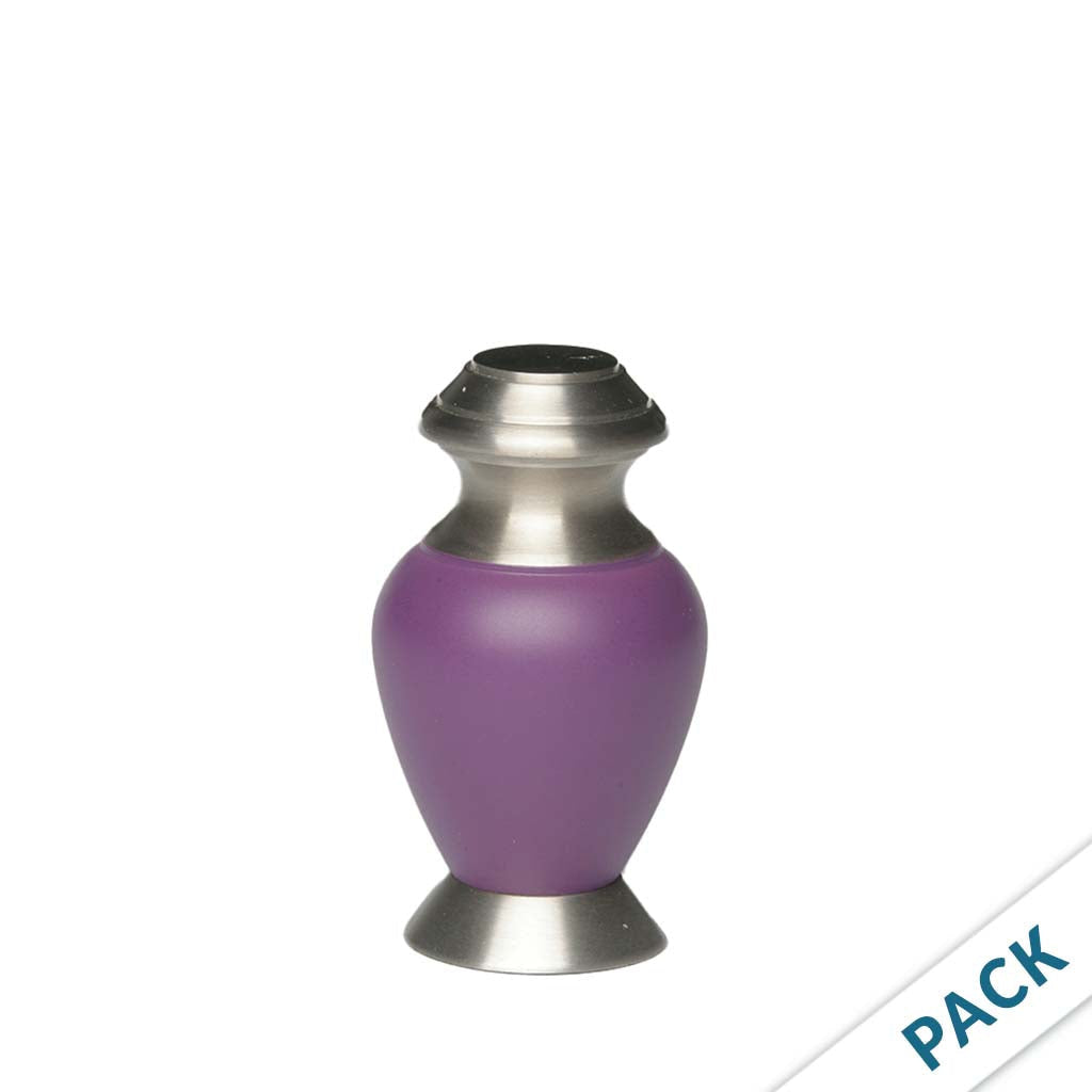 KEEPSAKE Brass urn -1966- Pewter Matte Finish - Pack of 10 Purple