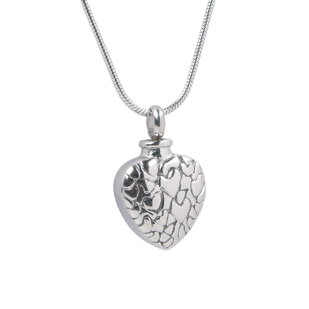 J-008 - Heart with Little Hearts - Silver-tone - Pendant with Chain
