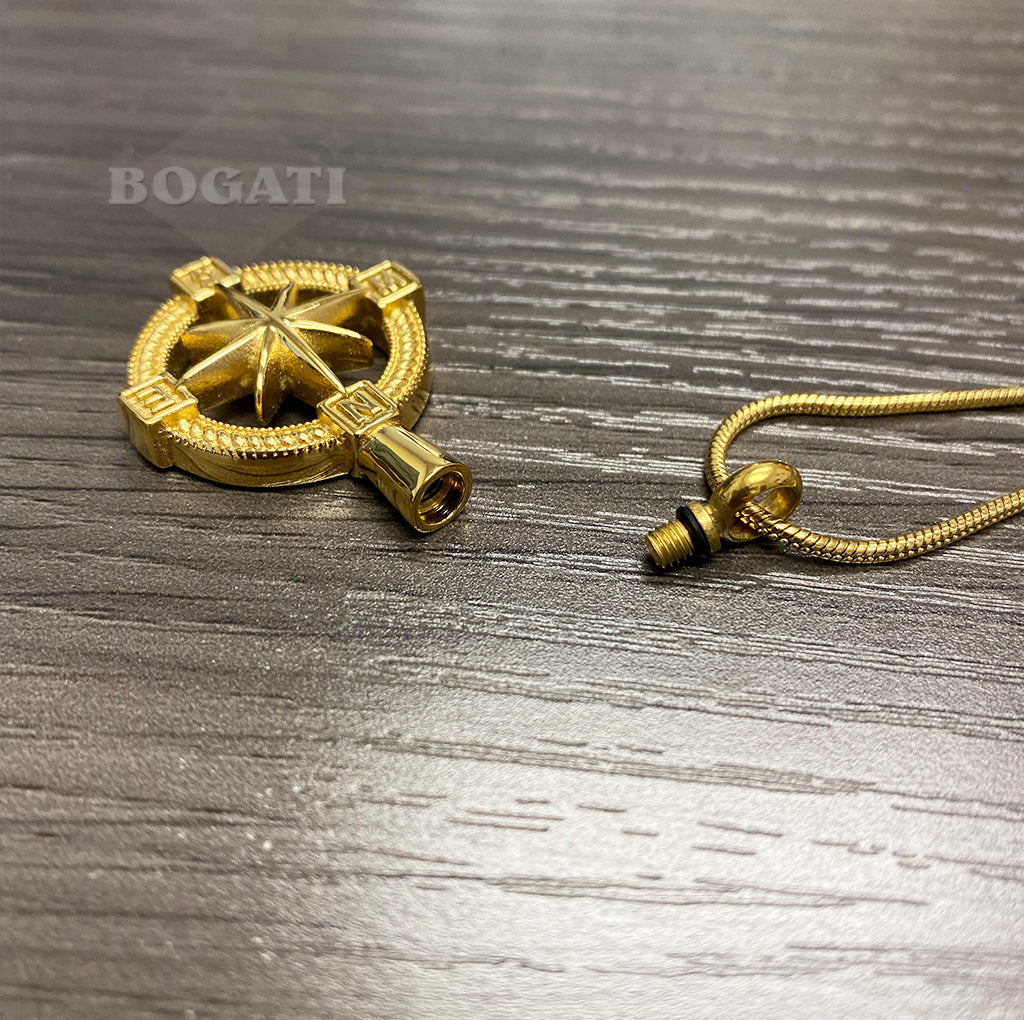 J-124 - NorthStar Compass - gold-tone - Pendant with Chain