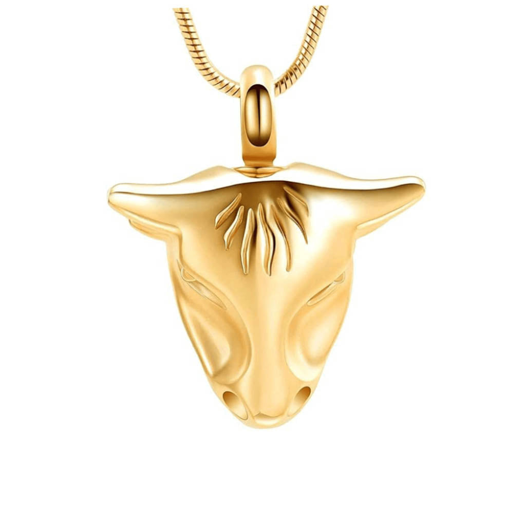 Bull 's head Gold-tone- Pendant with Chain