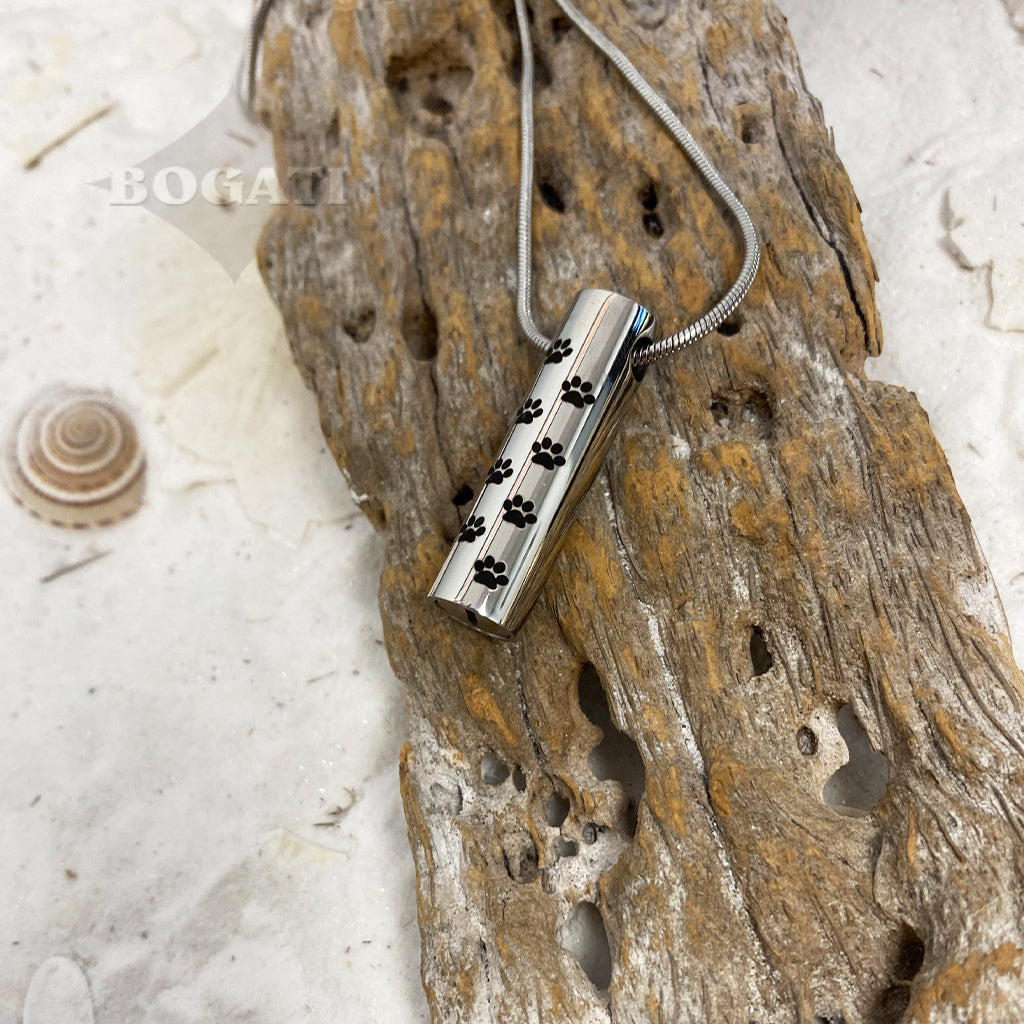 J-222 - Paw cylinder - Pendant with Chain