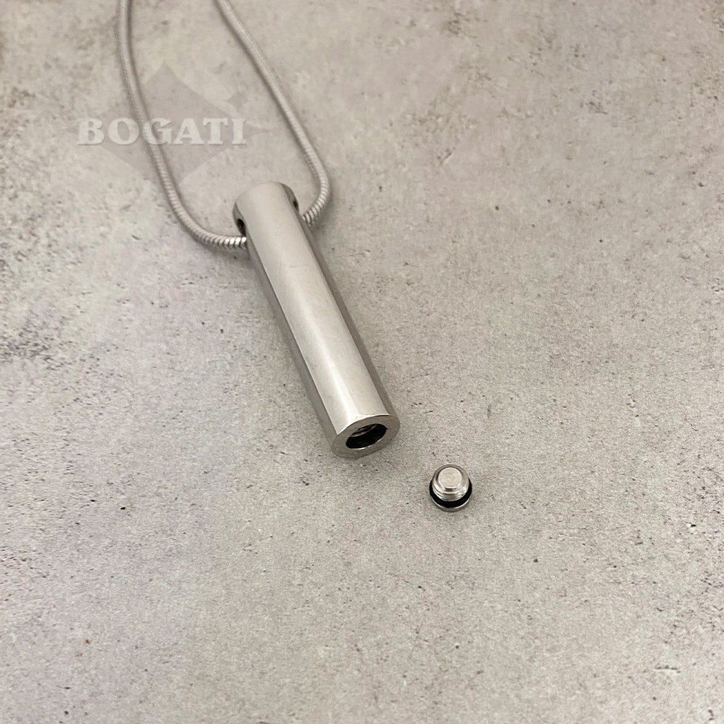 Cylinder with Three Paw Prints - Pendant for ashes - OPEN