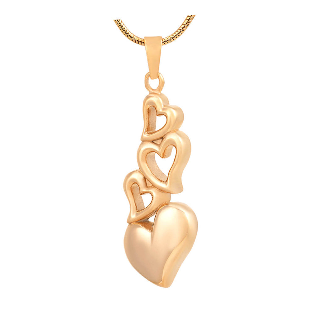 J-6779 - Four Hearts - Gold-tone - Pendant with Chain
