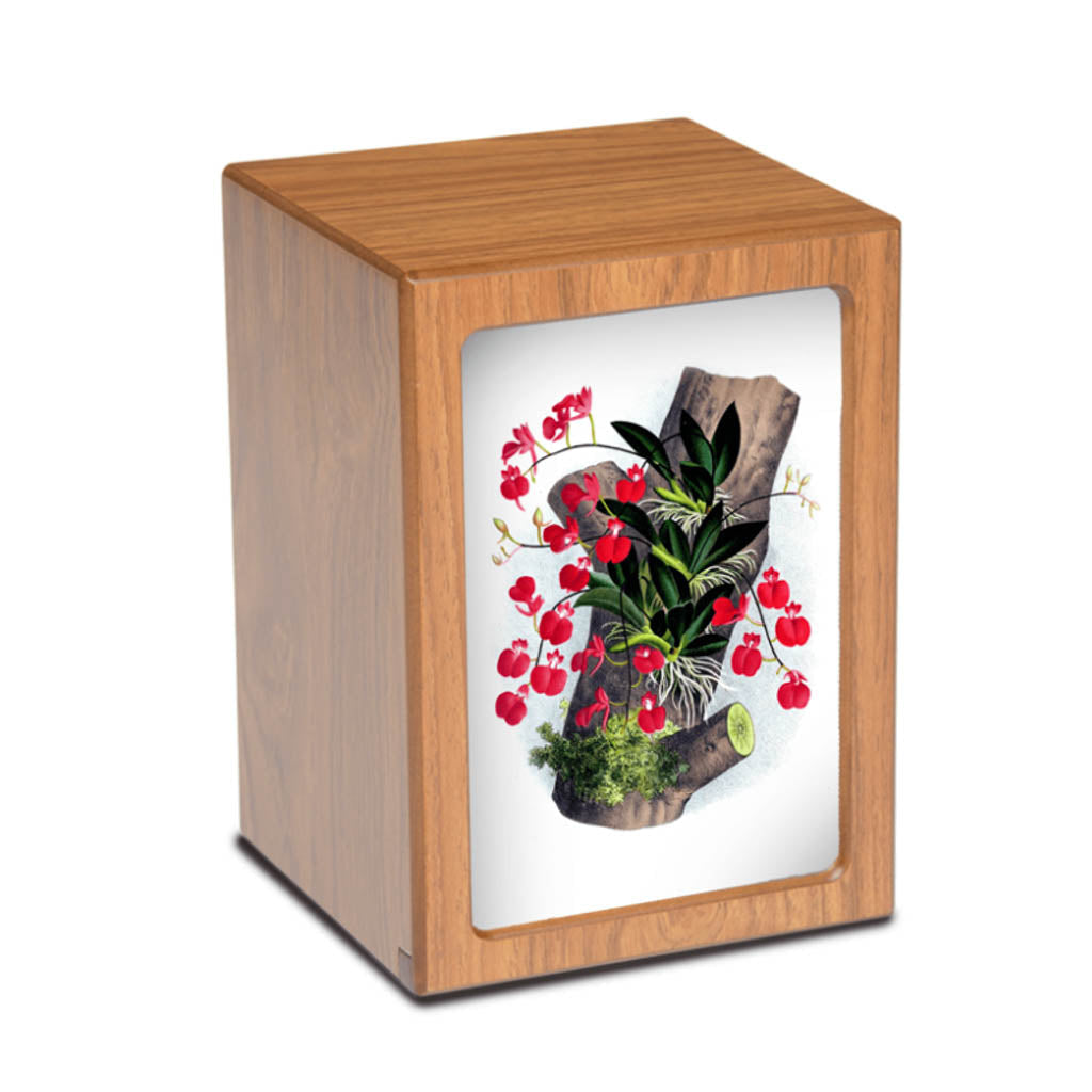 EXTRA LARGE Photo Frame urn PY06 - Cherry - Red Orchids on Tree Branch Brown