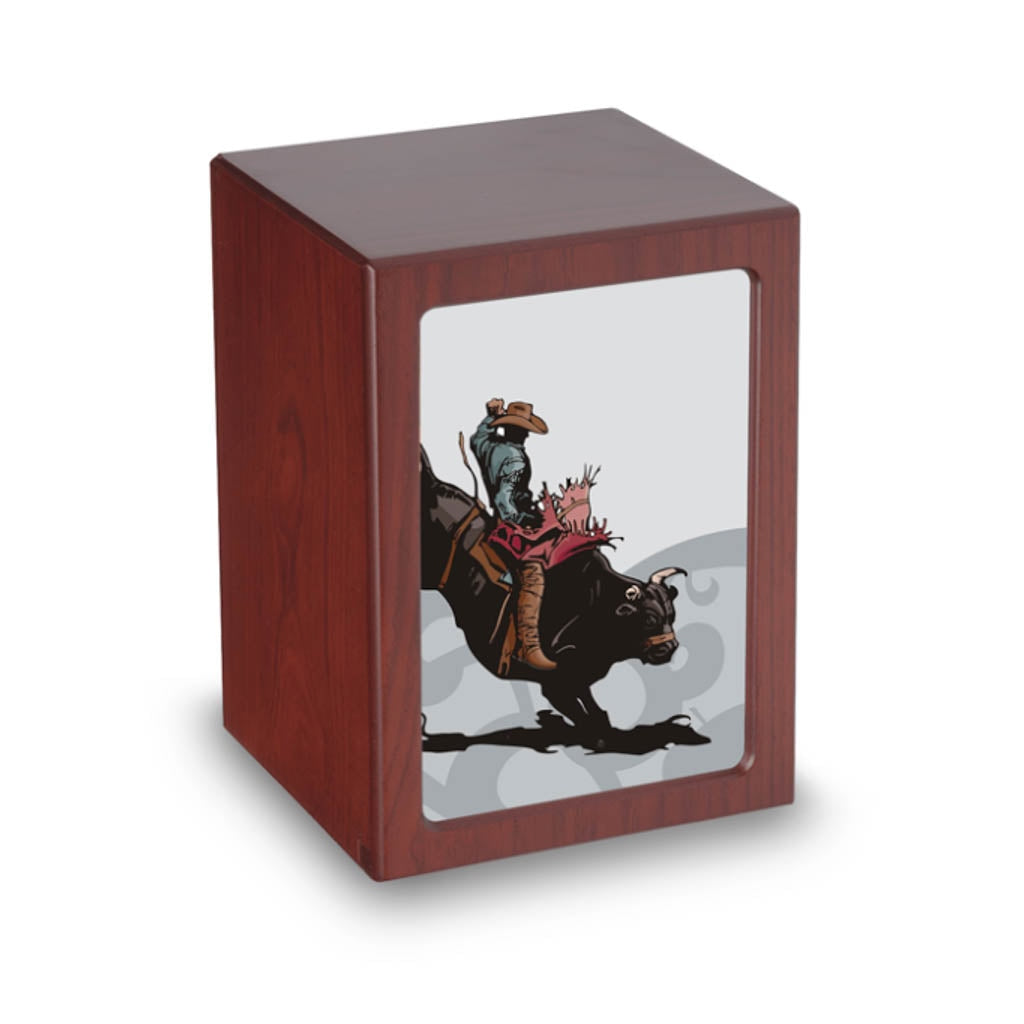 EXTRA LARGE Photo Frame urn - PY06 - Bull Rider Cherry