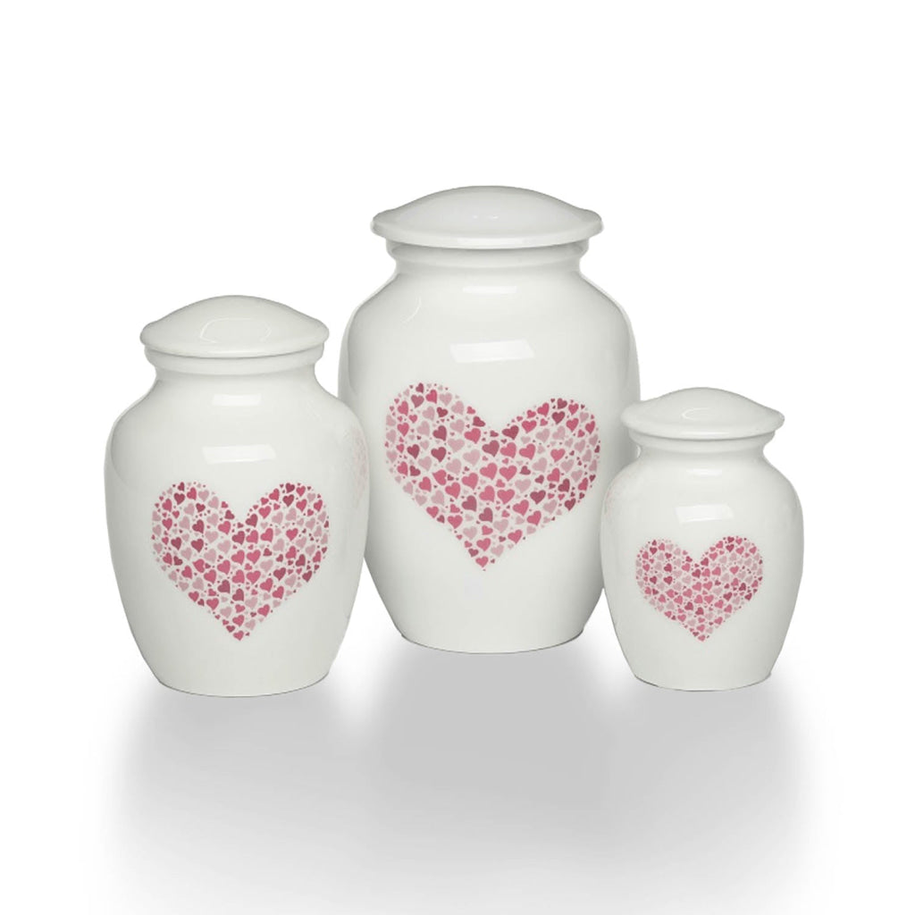 Alloy Urns Set #2 -4000- PINK HEART (3 Sizes)