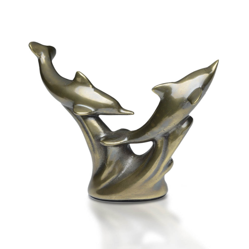 IMPERFECT SELECTION - KEEPSAKE -DLP2B -Jumping Dolphins in Brass finish